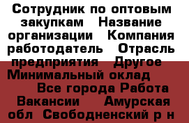 Сотрудник по оптовым закупкам › Название организации ­ Компания-работодатель › Отрасль предприятия ­ Другое › Минимальный оклад ­ 28 000 - Все города Работа » Вакансии   . Амурская обл.,Свободненский р-н